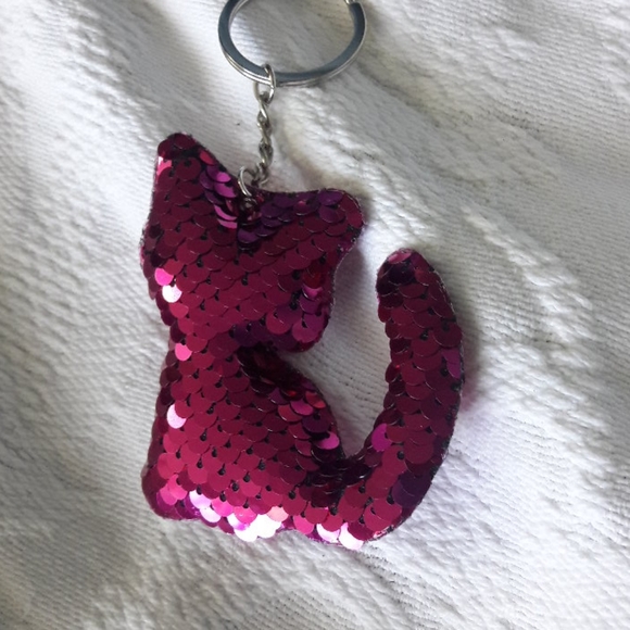Claire's Accessories - 3/$15 Kitten keychain plush color change sequins